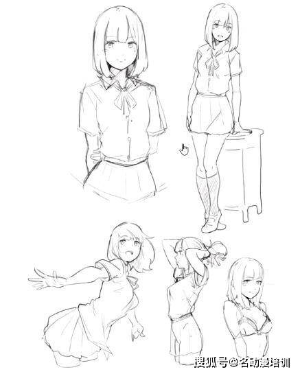 韩系插画草图到线稿的细节处理
