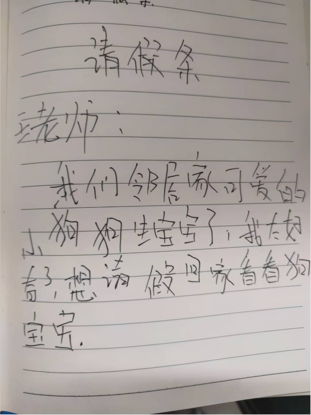 小学生请假条"我饿了"爆红,老师看后很无奈,网友:人才