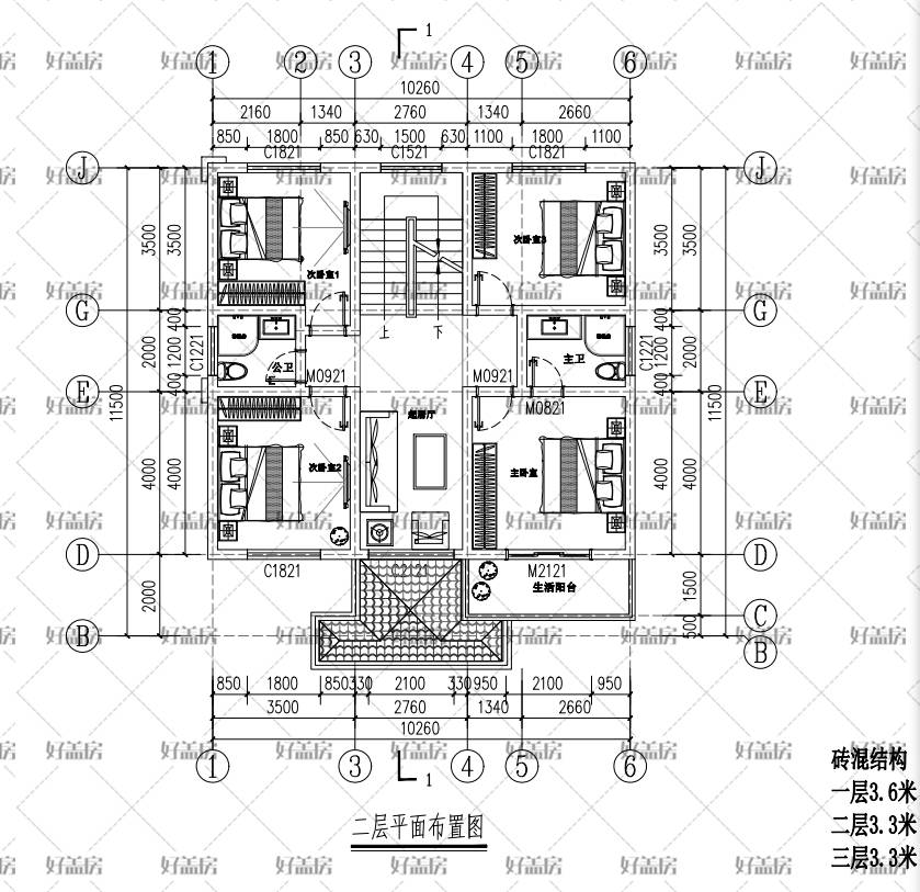 独栋别墅图纸_尺寸