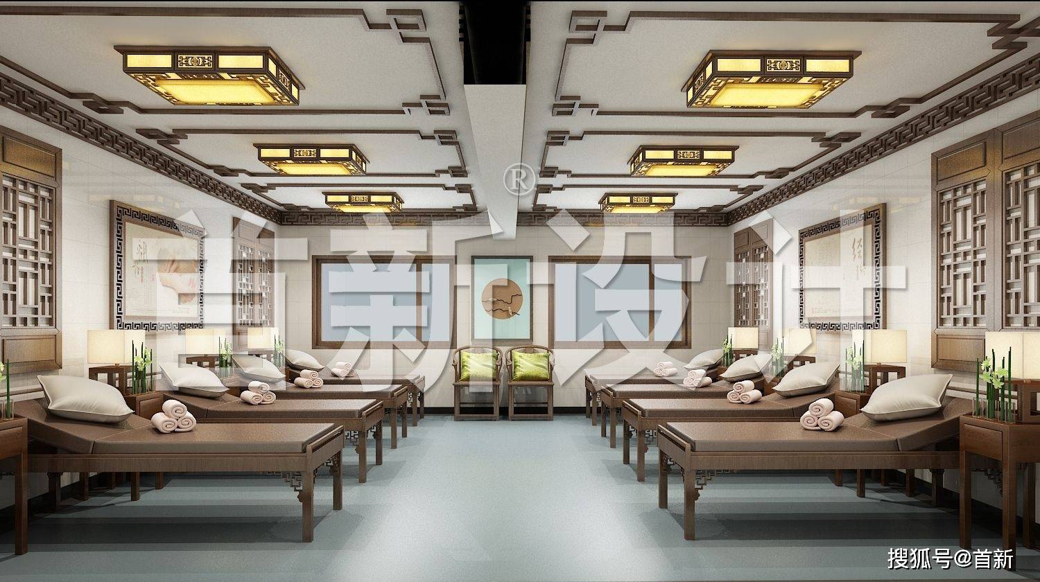 北京三环社区医院中医馆装修设计效果图-首新设计