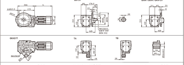 kaf57减速机型号什么意思?能配多大的电机工作?内含尺寸参数!非汽车