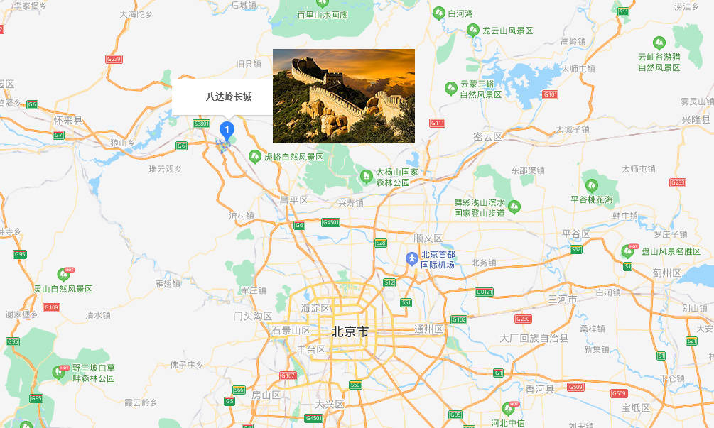 八达岭长城在北京的位置