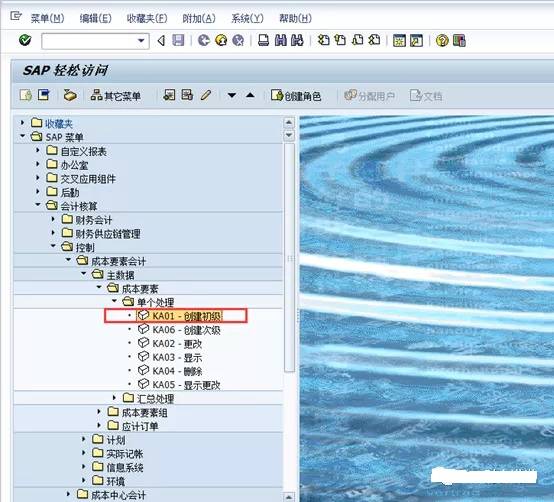 汐帆信息sap系统中为资产类科目创建成本要素