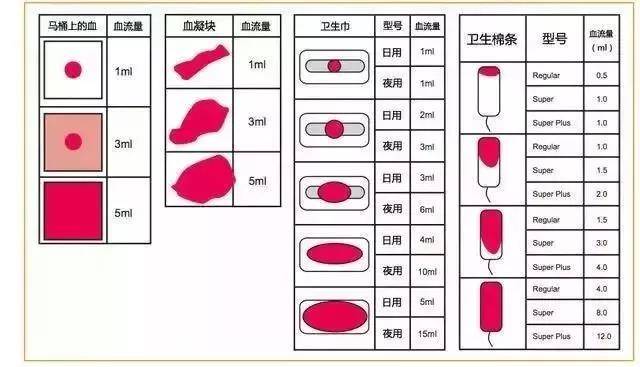 △月经量对照表