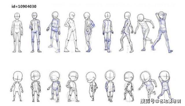 超细致的q版人物动作pose素材,值得练习哦!_卡通