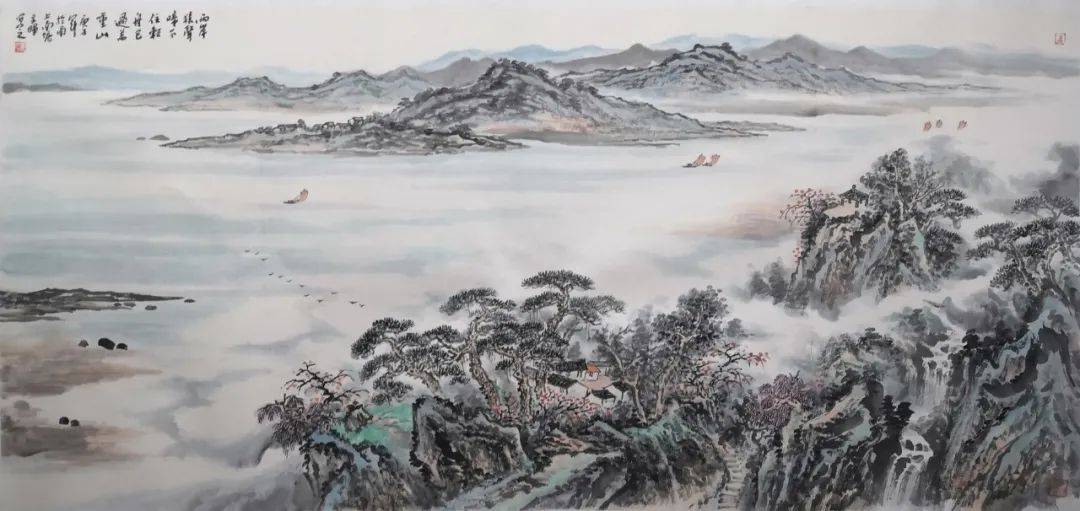 艺展中国汪文晖国画山水作品欣赏2021迎春展