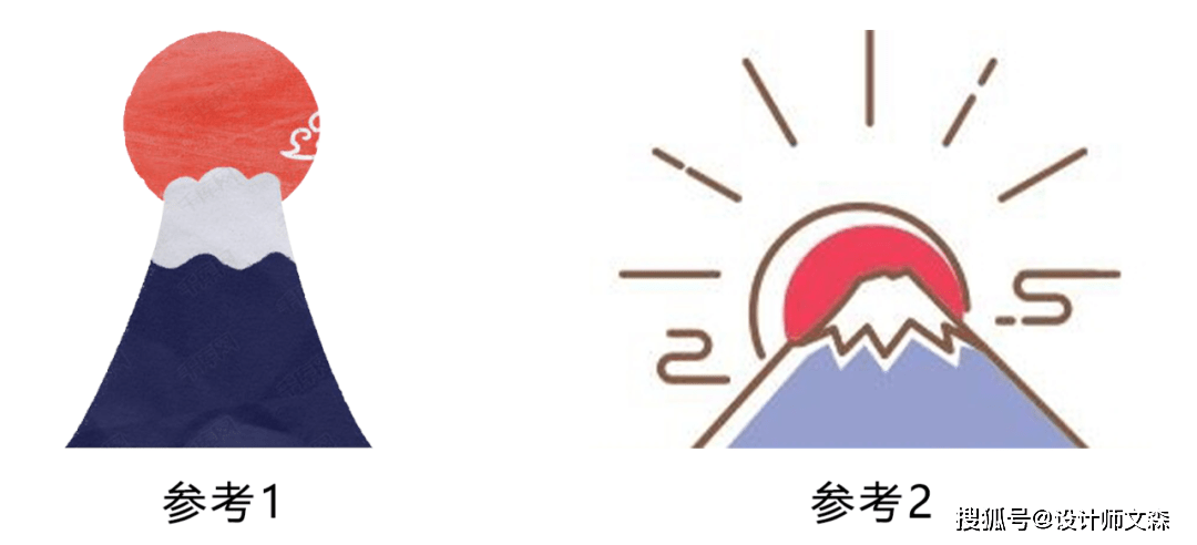 在网上找了两张富士山的简笔画.