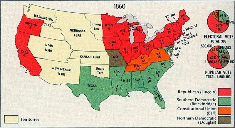 1860年美国大选地图