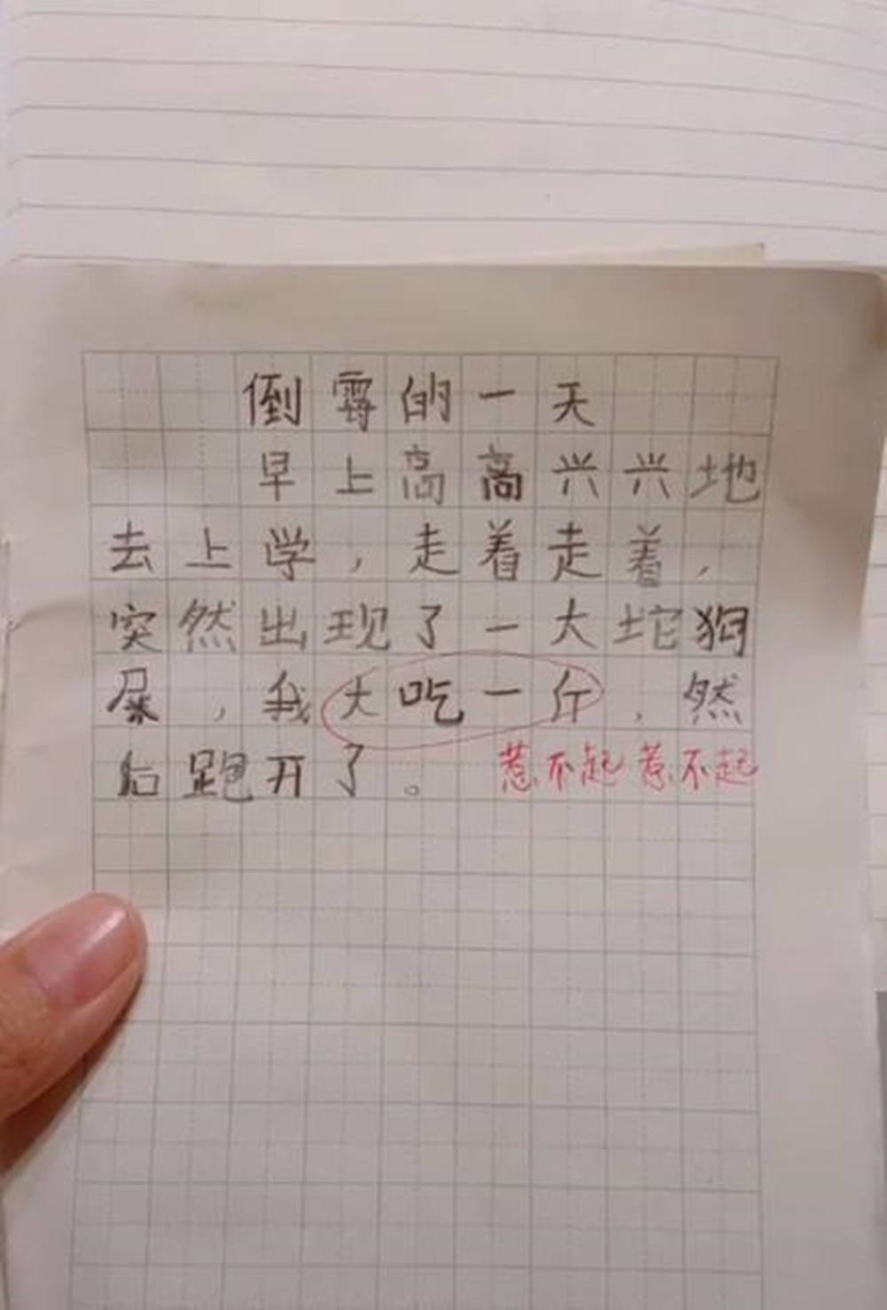 原创小学生日记走红,字数不够乘法口诀表来凑,语文老师:数学学挺好