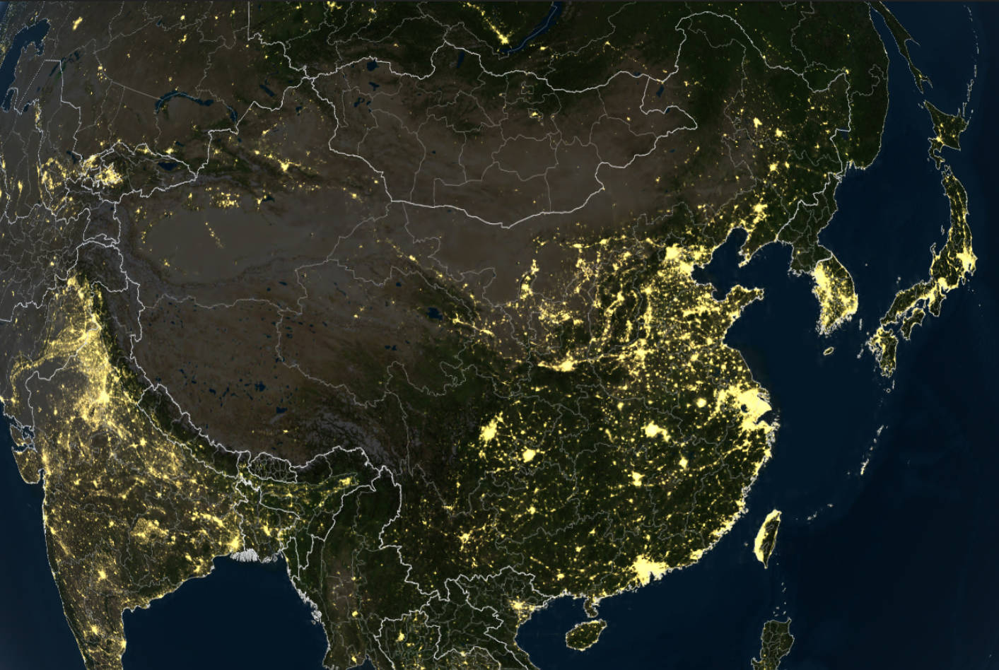 中国太空卫星夜景图