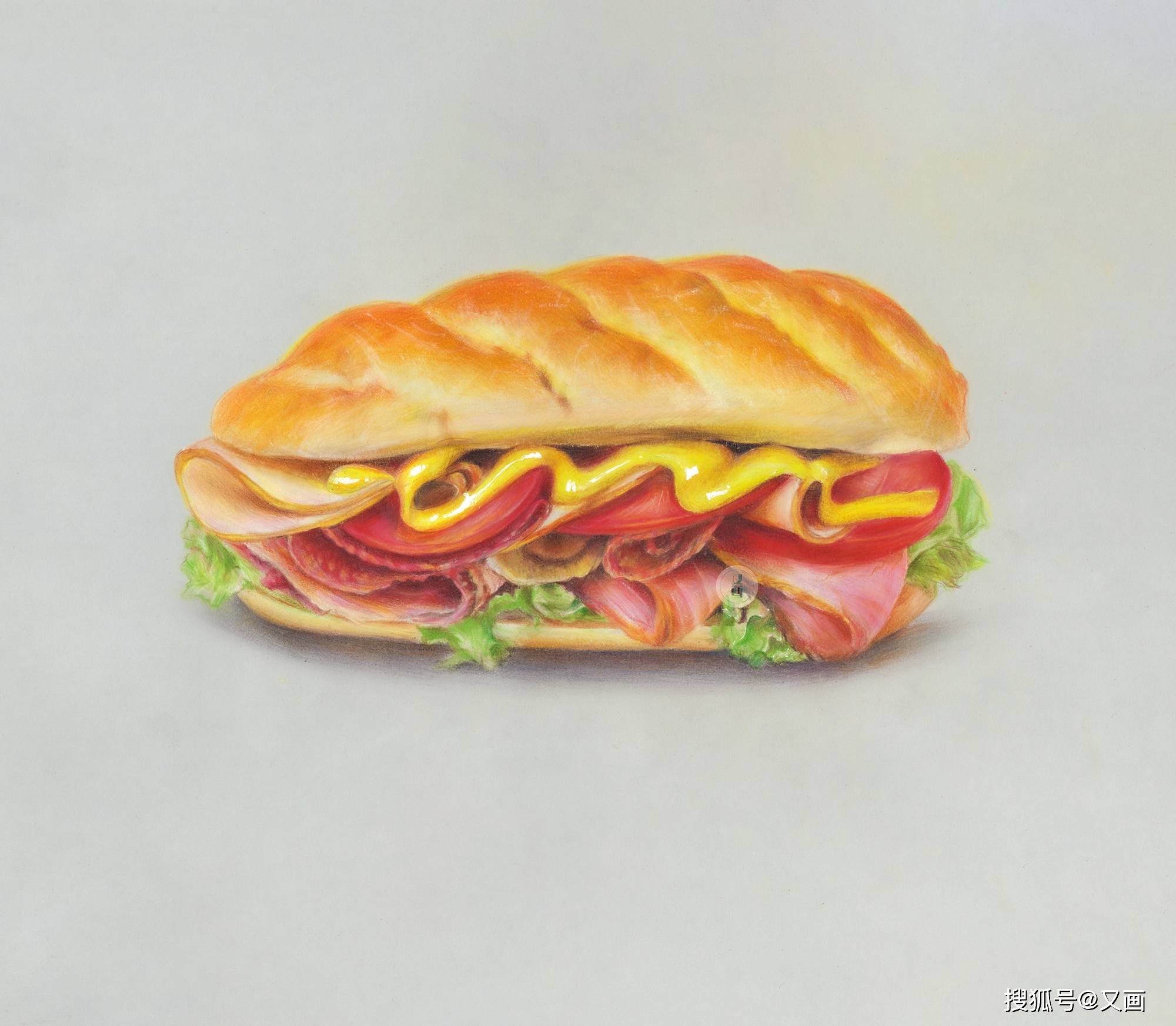 彩铅 热狗的绘画步骤分享