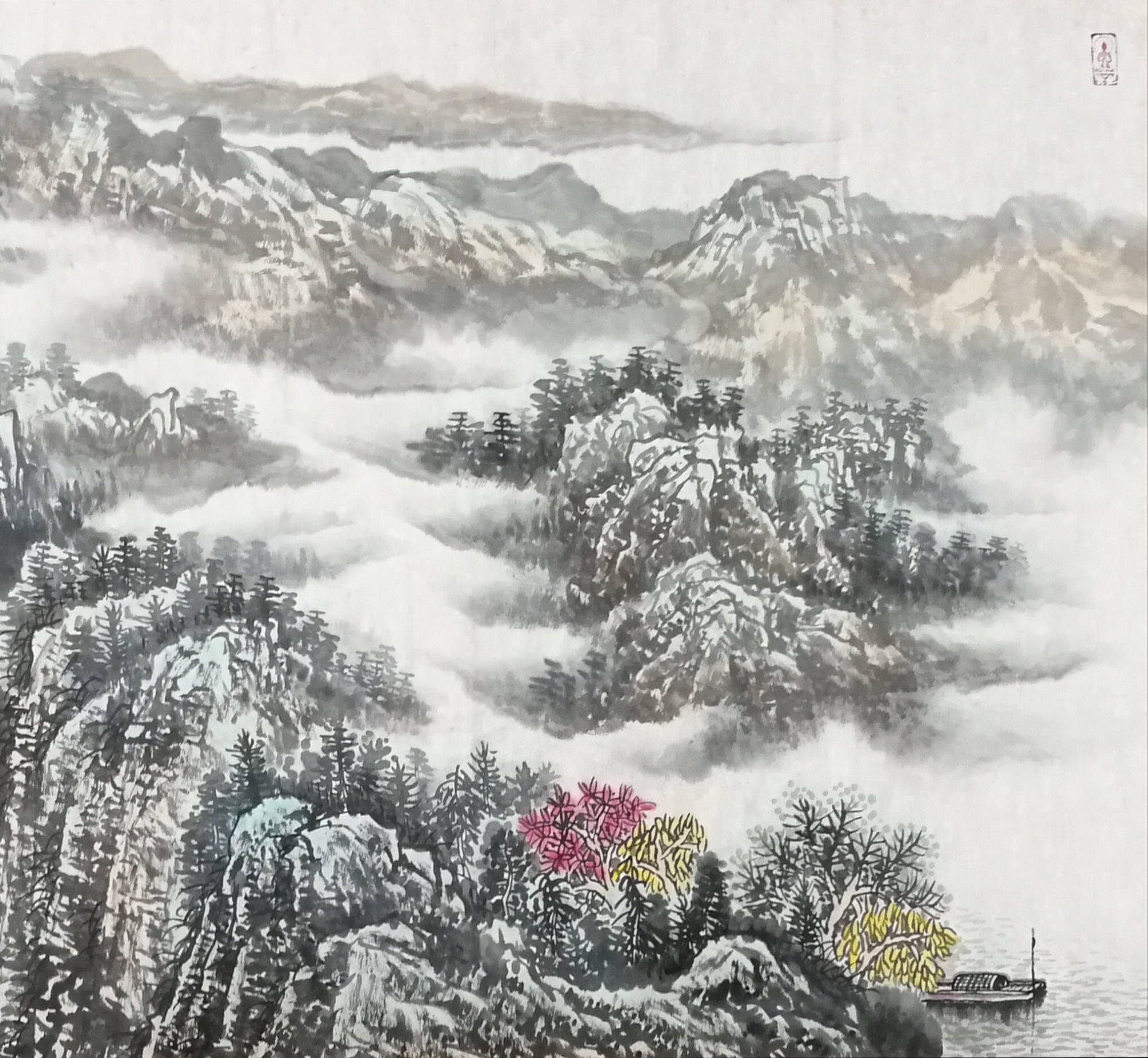 牛气冲天——骆阳叶山水画作品欣赏