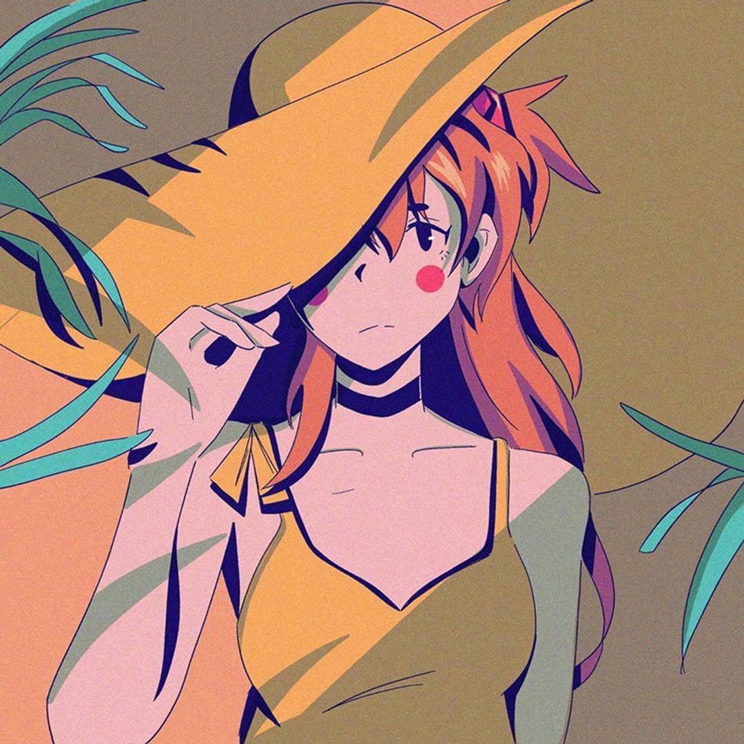甜酷的少女风插画,像夏天的海盐冰淇淋