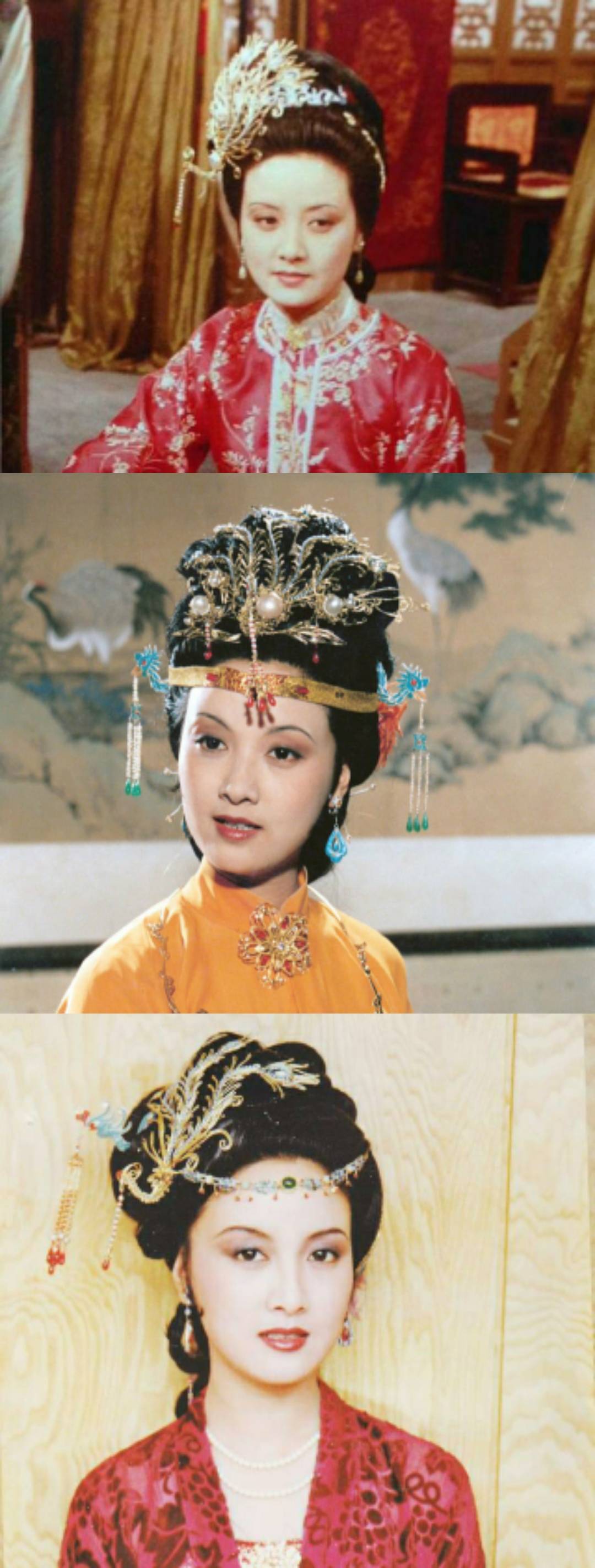 王熙凤性格泼辣,是贾府的少奶奶,她的发型多是各种盘起来的发髻,发饰