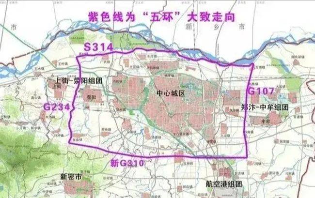 由郑州西国道234线,郑州南国道310线,东部万三公路,北部的省道312线合