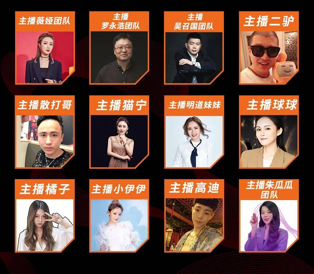 头部主播齐聚一堂 薇娅团队 / 罗永浩团队 主播散打哥 / 主播球球
