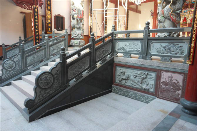 石材栏杆的用途和寓意及寺庙石雕栏杆图片介绍九龙星园林古建