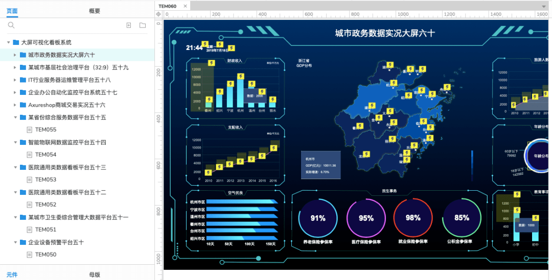 60套bi可视化大屏看板axurerp原型