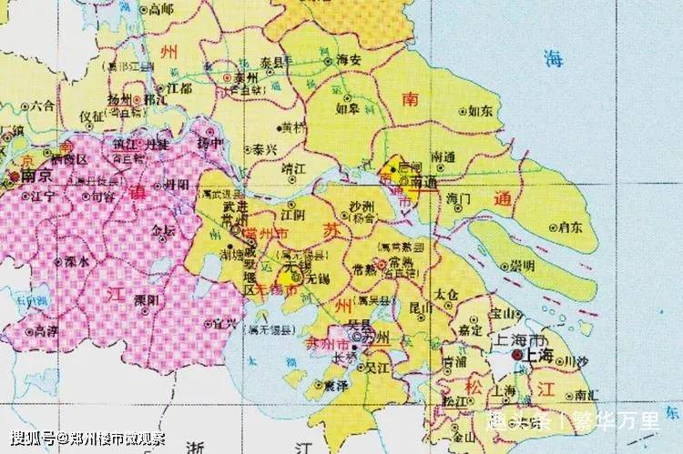 1958年嘉定划入上海市之前的行政区划图