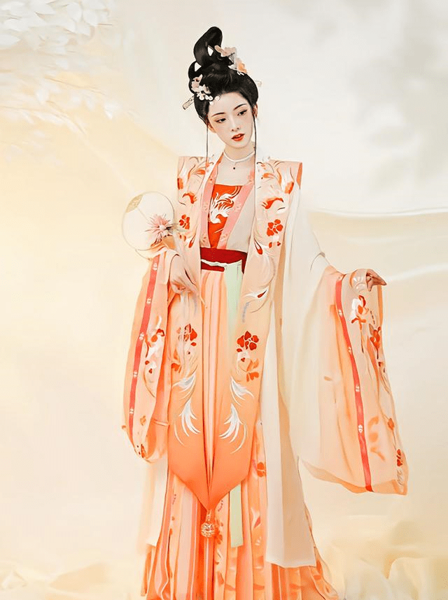 一定要选择配色稍微鲜艳一些的汉服,这样上镜才会更加精致