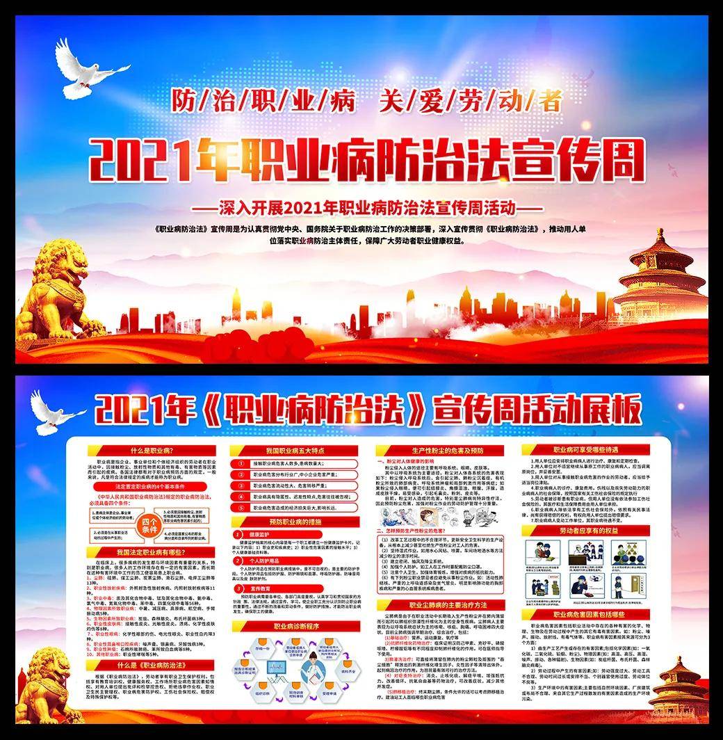 2021职业病防治法宣传周活动宣传栏职业健康保护我行动海报展板-设计