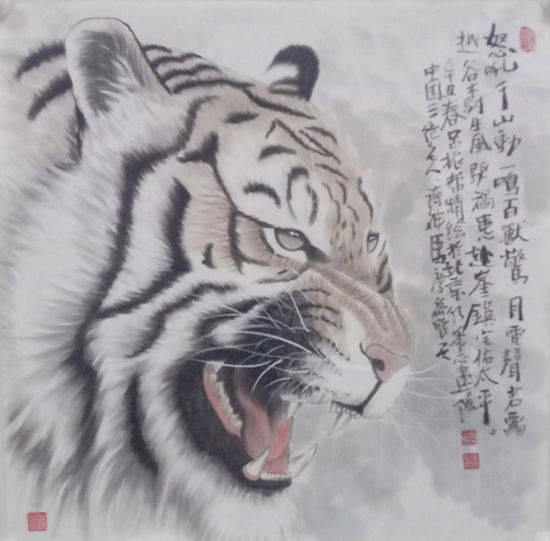 当代画虎名家吕振帮作品欣赏