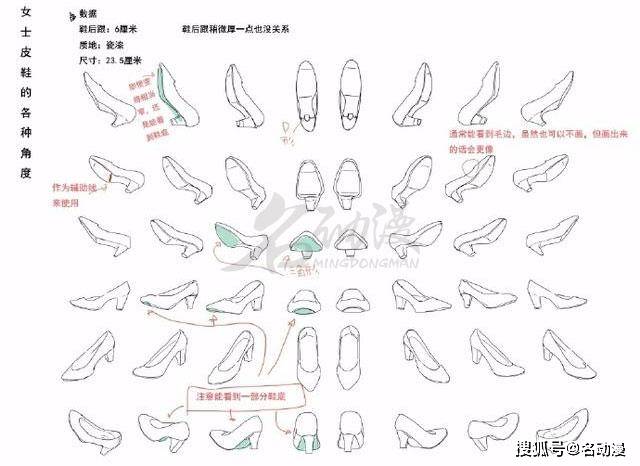 (1)不同的皮鞋款式也是有不一样的结构的,比如低跟和高跟之分,还有后