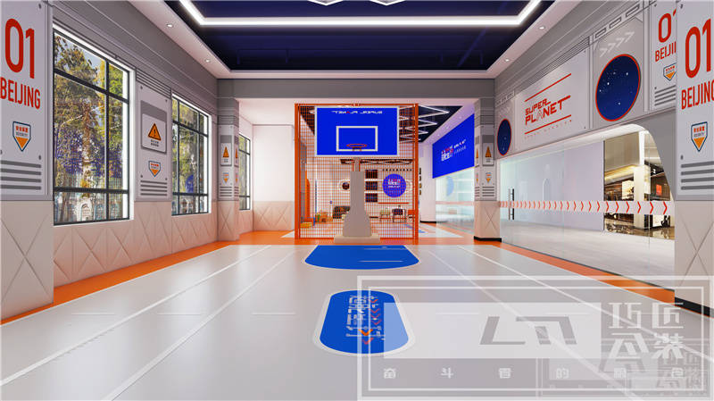 云南昆明超能星球篮球培训机构装修设计效果图-巧匠公