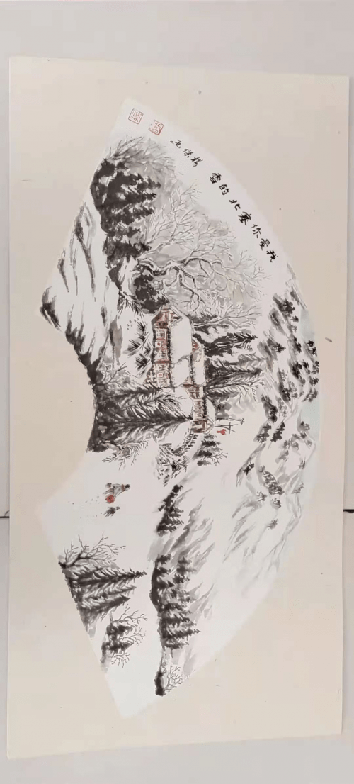 在内蒙古老年大学2012届山水画(画家高林生研修班)学习,花鸟画(郝