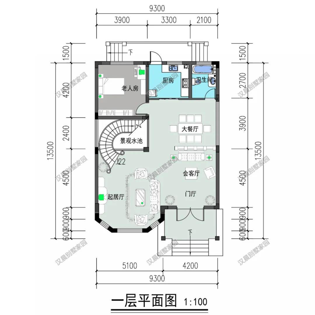 面宽9米占地115平欧式三层别墅,农村盖房"莫大意"