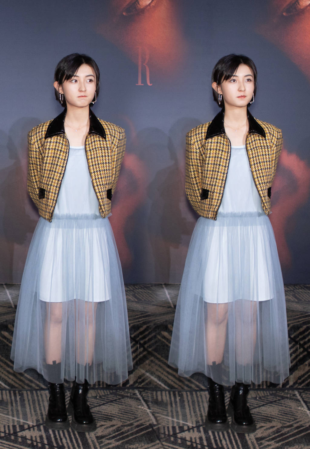 原创张子枫小个子穿搭教个书,缎面衬衫搭配一件背心,少女气息满满