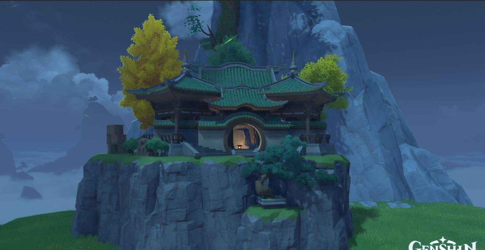 原创原神庄园里的奇异建筑:带嘴的石巨人,有哮天犬的南天门!