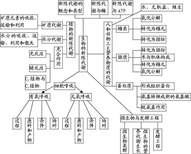 高中生物:知识结构图全汇总!让人一目了然