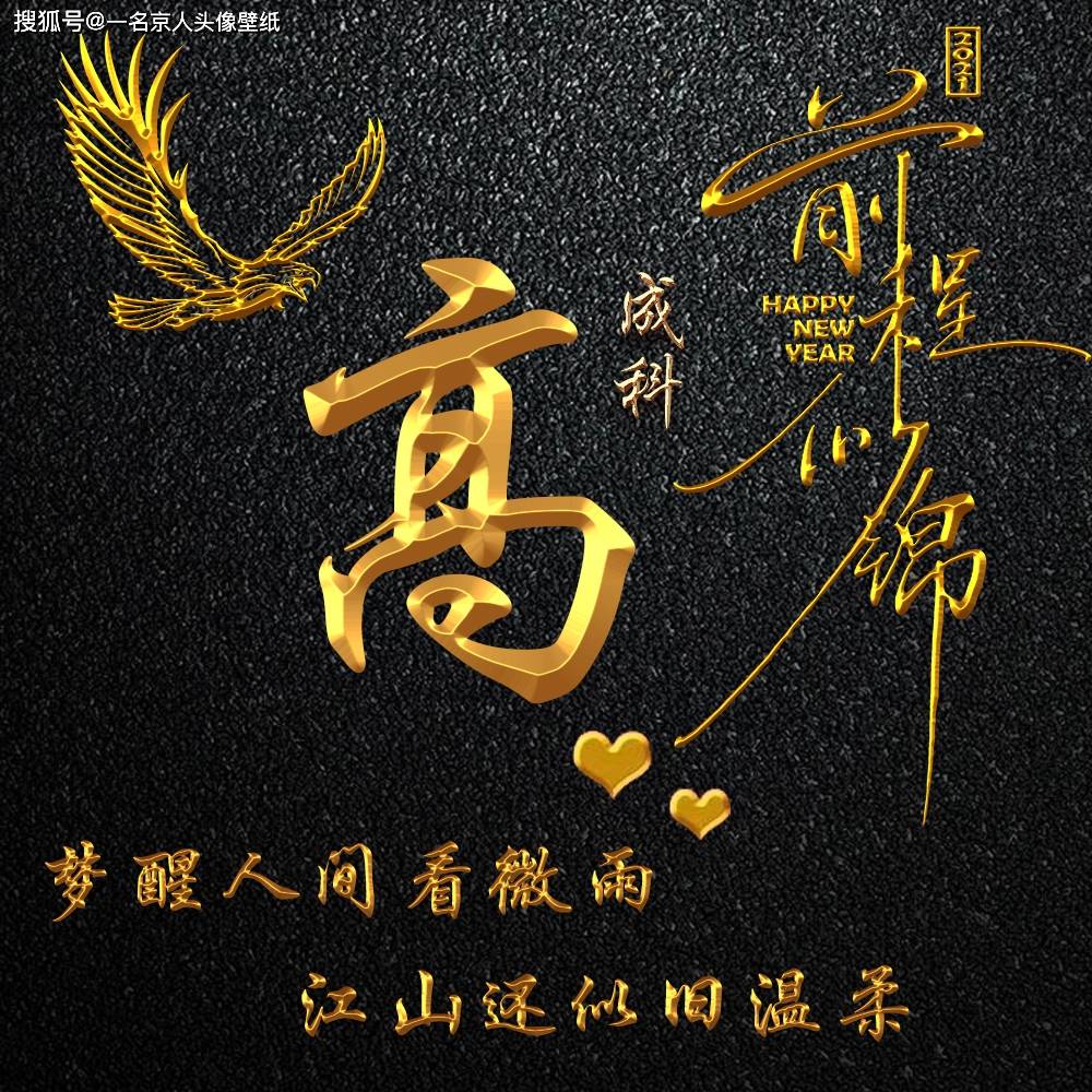 纯金质感姓氏照片头像高端商务打造让你的形象提升一个档次