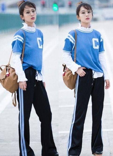 原创杨紫都奔三了,机场穿"校服裤"仍能扮女学生,带着行李似放暑假