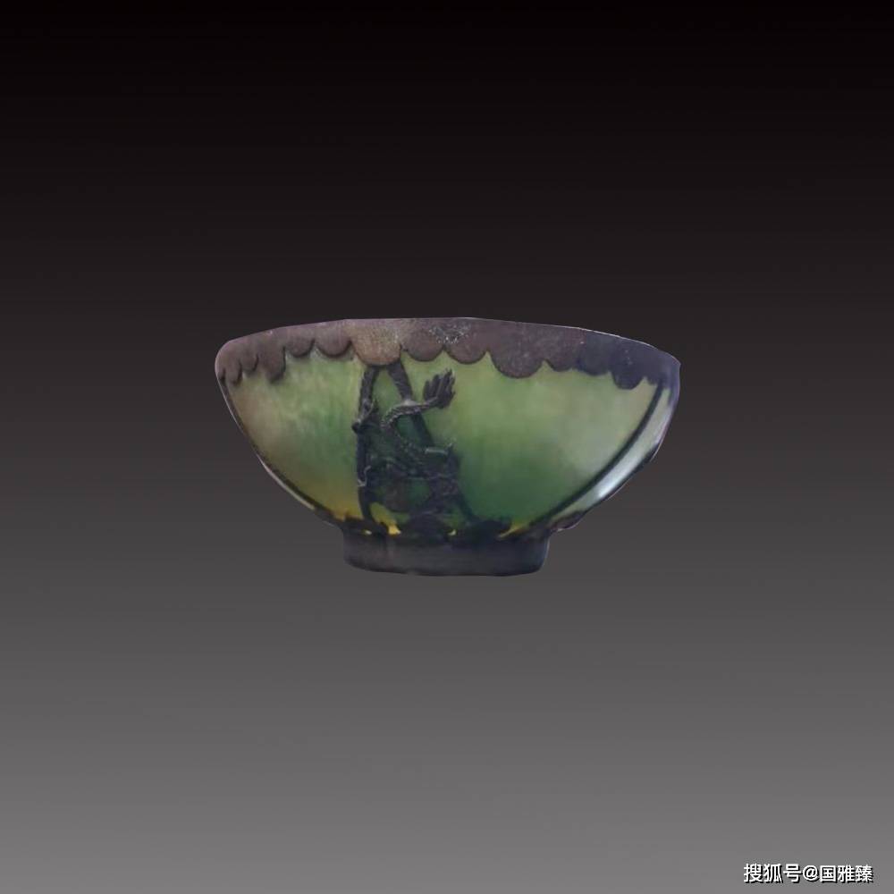 天府纹银龙凤翡翠碗
