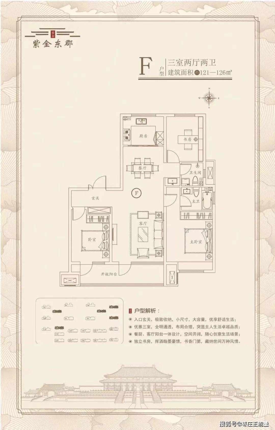 "紫金东郡"121-126㎡f户型&147㎡g户型