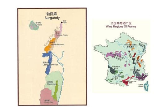 法国葡萄酒产区-勃艮第产区地图.