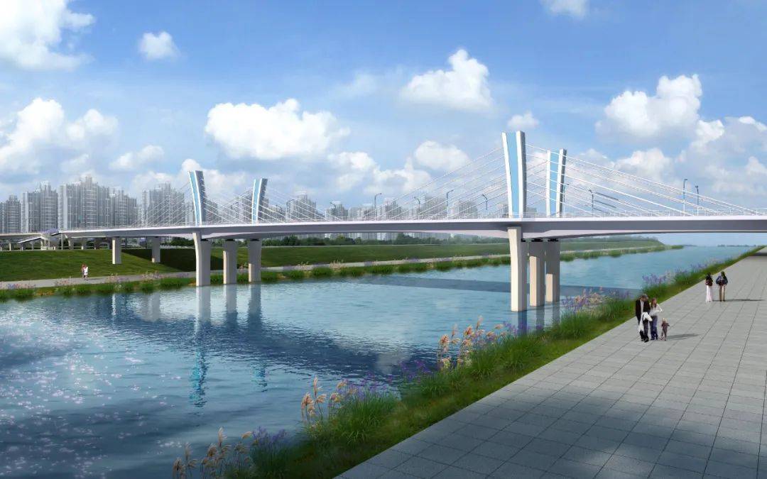 金桂路跨浏阳河大桥设计效果图.