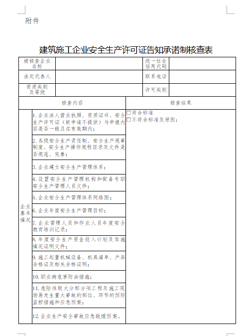 通知关于开展建筑施工企业安全生产许可证告知承诺制审批事后核查