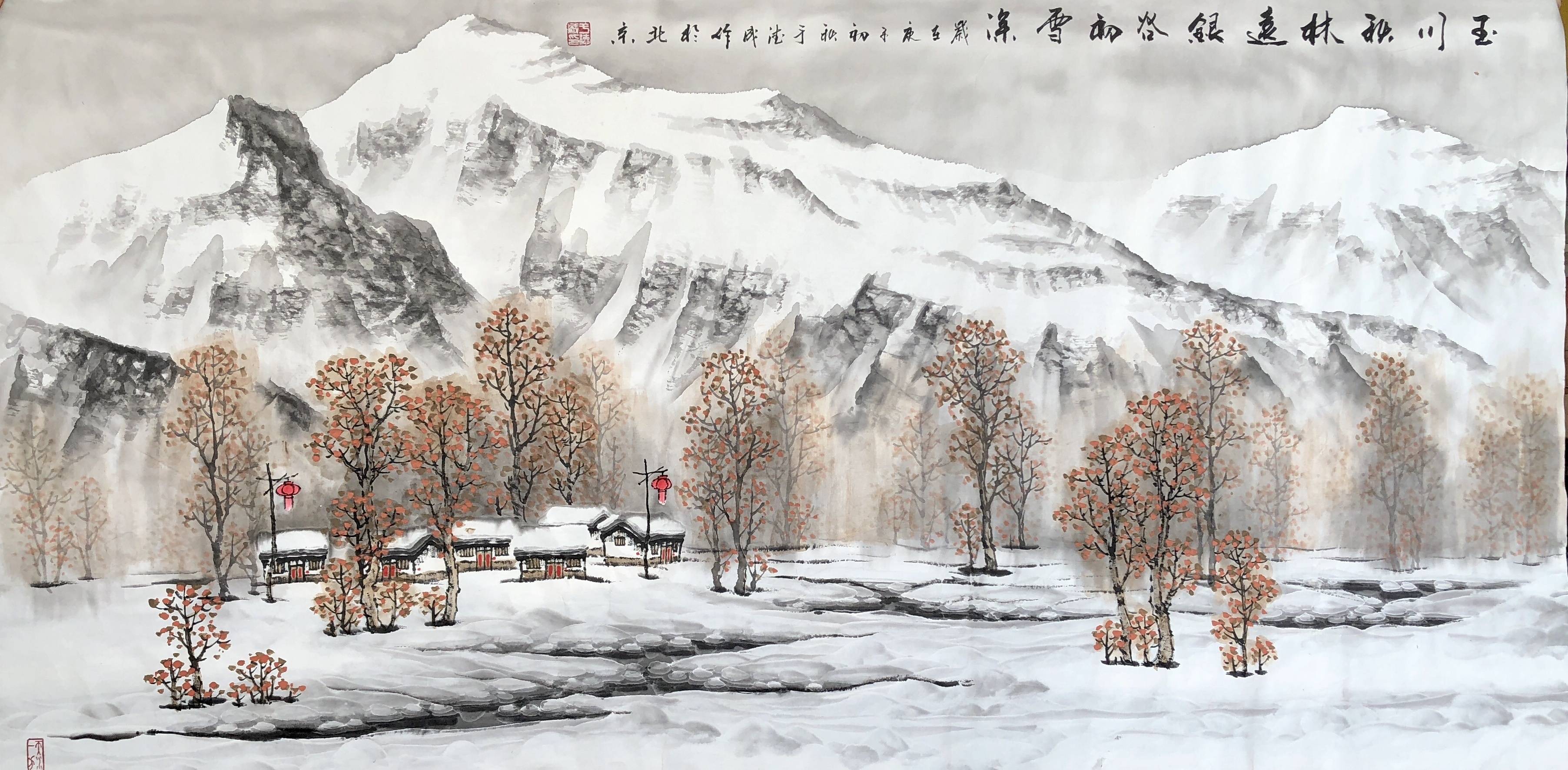 冰雪画传承人,著名山水画家于德成画作欣赏(一)