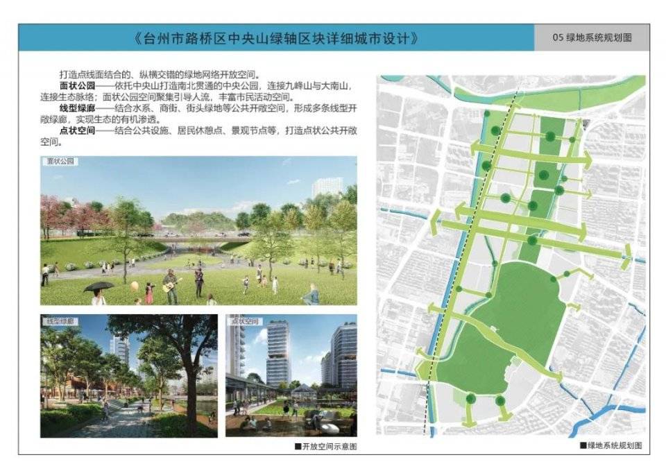 有房丨路桥中央山绿轴板块区块详细城市设计出炉 又一个城市公园