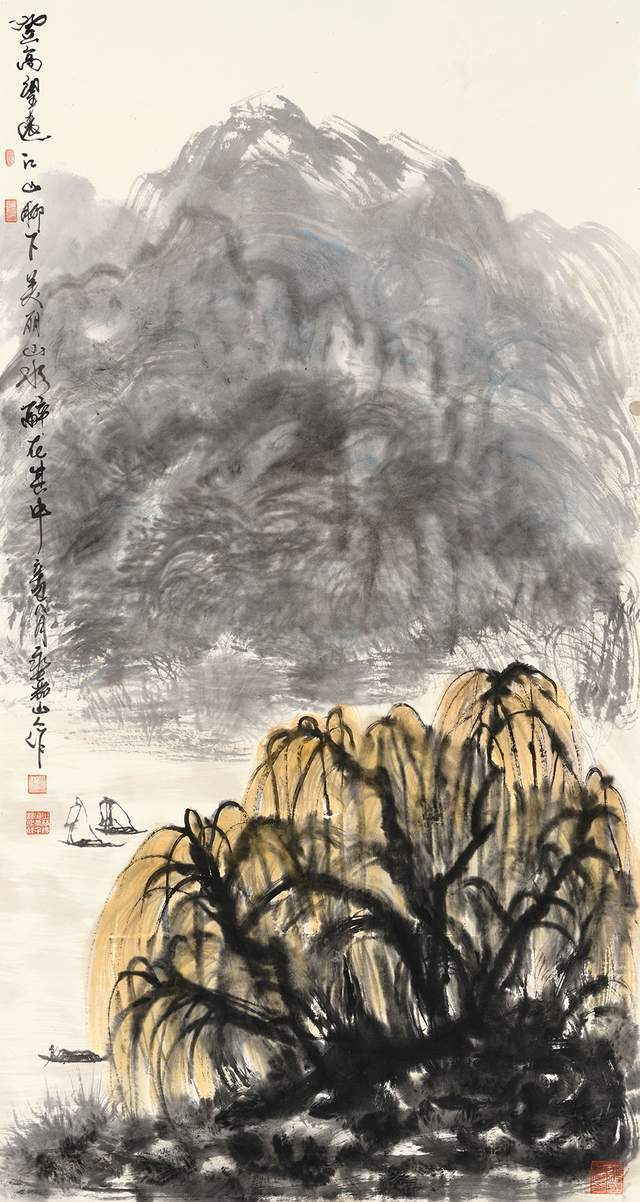 国画家,画鹰大家,指墨画艺术大师朱祖国作品