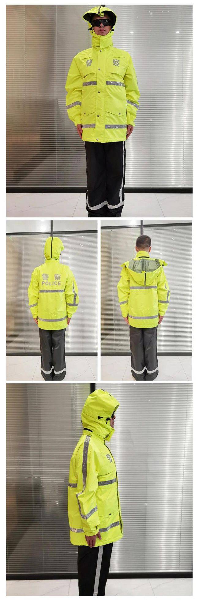 公安部新型警察制式雨衣 细节处显安全_反光