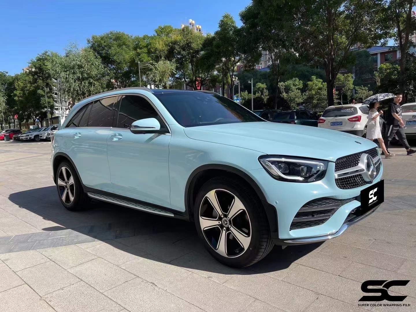 奔驰glc贴膜sc改色膜冰川蓝_搜狐汽车_搜狐网