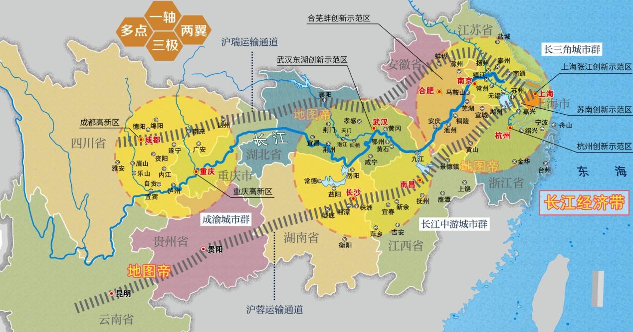 长三角拥有全国领先的海陆空综合交通网,拥有长江黄金水道和远洋港口