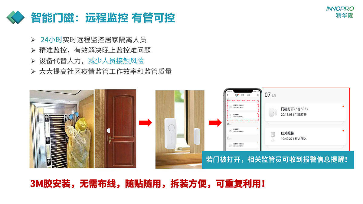 "技防 人防"双重防控,筑牢疫情防控网inopro精华隆居家隔离管控方案