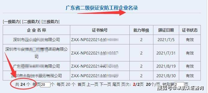 广东省做《安防工程企业设计施工维护能力证书》认证申报的企业数量