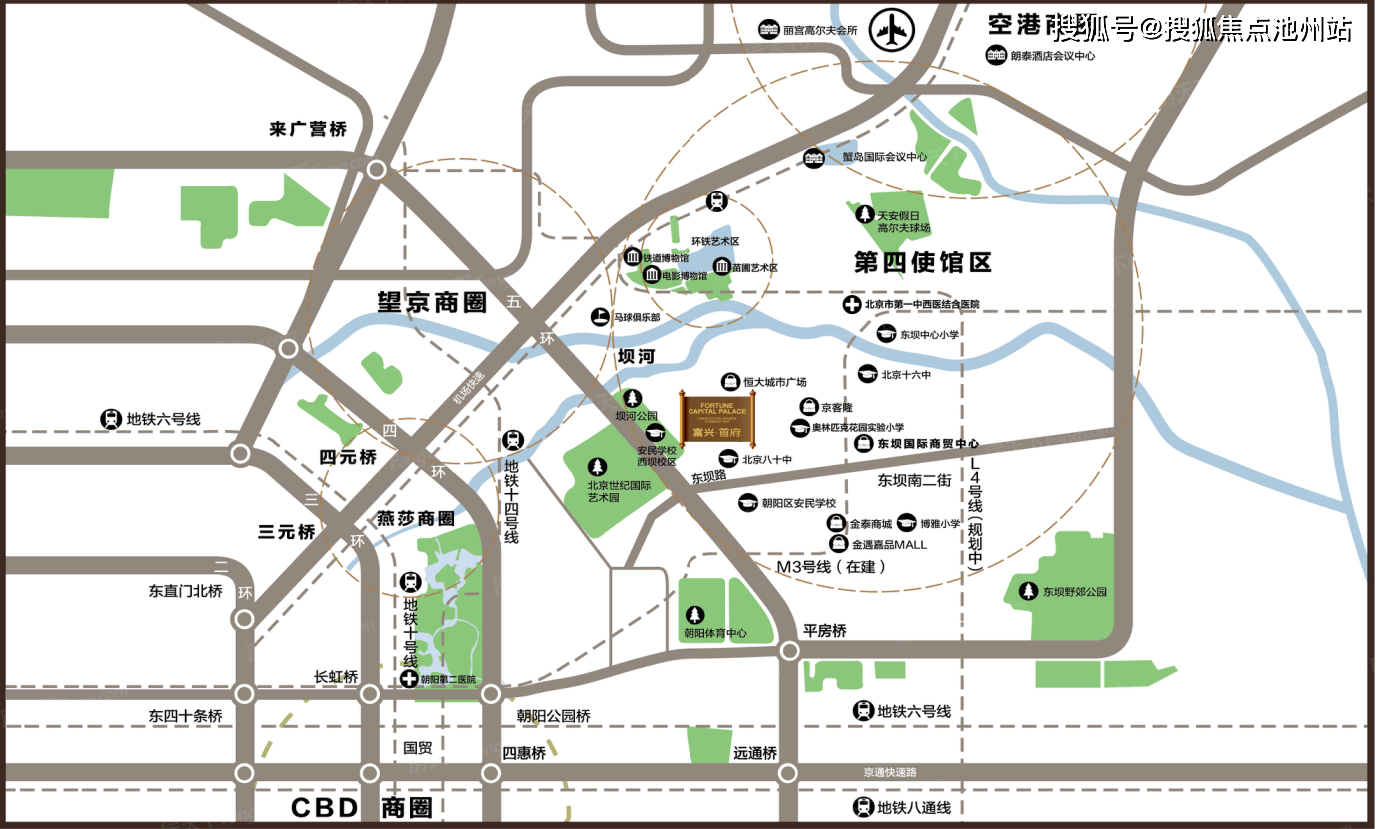 国门迎宾大道机场双高速, 更紧邻地铁12号线东坝站(预计2022年通车)