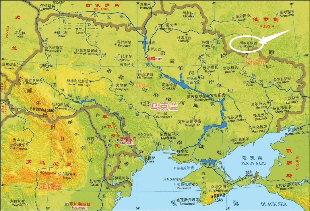 近坦四师,只要稍微看一看地图,就会明白为何俄军坚持要在别尔哥罗德